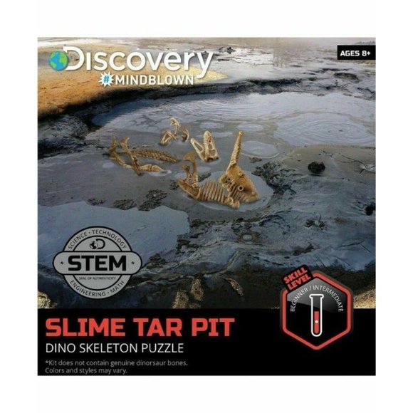Discovery Mindblown Slime Tar Pit Tube Velociraptor Dino 3D Skeleton Puzzle - Picture 7 of 8